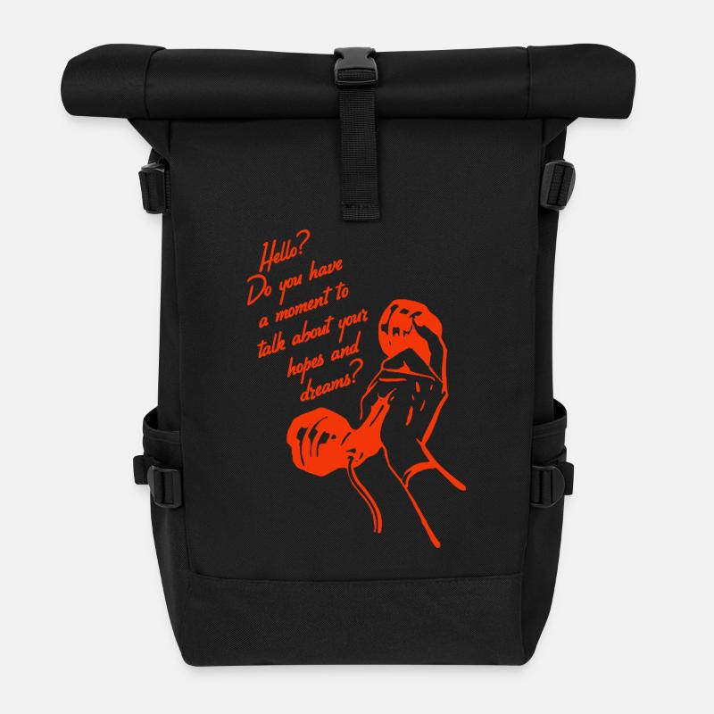 Conception de téléphone rétro – Conversation Hopes & Dreams - Sac à dos roll top - noir