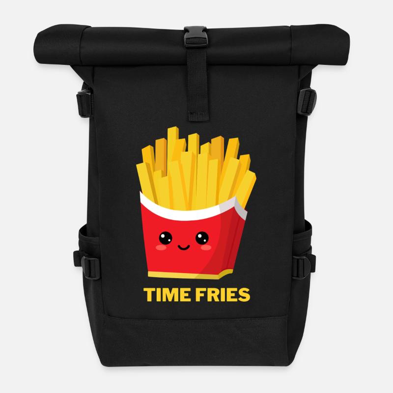 Zeit Pommes frites - Rolltop Rucksack - Schwarz