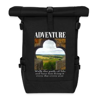 Fenêtre du château d’aventure avec vue sur la campagne - Sac à dos roll top - noir - Devant