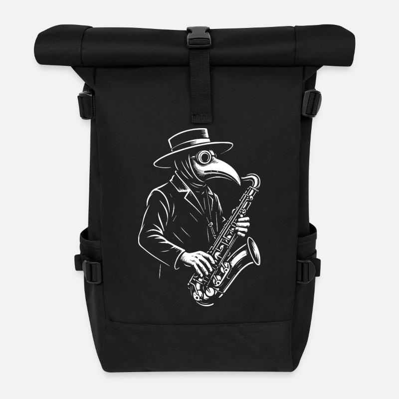 Jazz Plague Doctor Sax - Rolltop Rucksack - Schwarz
