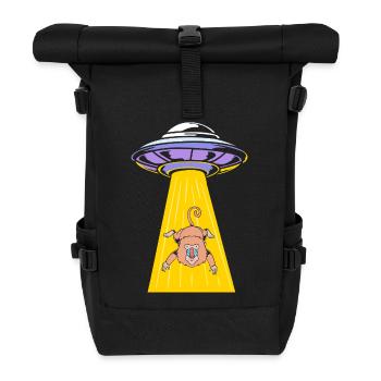 Pavian Primat Affe Affen Baboon - Rolltop Rucksack - Schwarz - Vorne