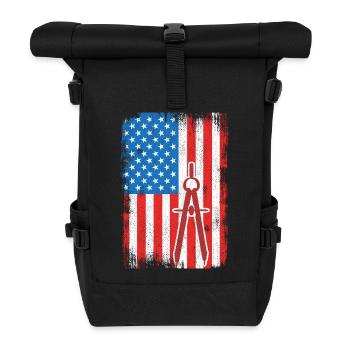 USA Patriotic Architect - Roll Top Backpack - black - Front