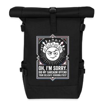 Sun sarcasm: Sorry, not apologized - Roll Top Backpack - black - Front