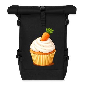 Carrot Cake Cupcake Illustration  - Rolltop Rucksack - Schwarz - Vorne