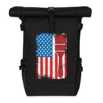 US Patriotischer Maler - Rolltop Rucksack - Schwarz - Vorne