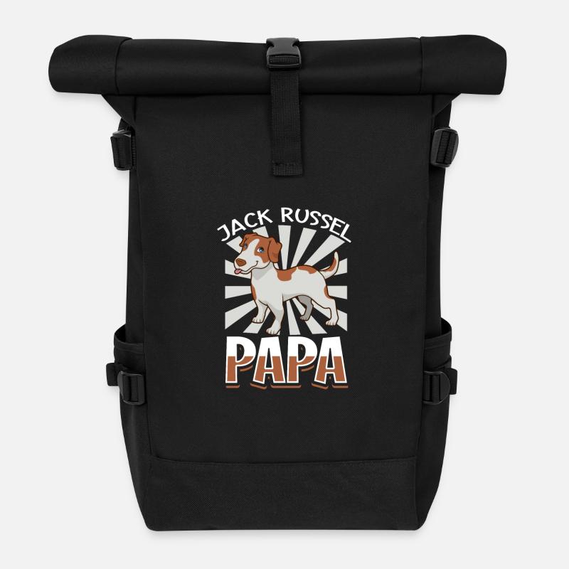 Jack Russel Papa - Jack Russel Terrier - Sac à dos roll top - noir