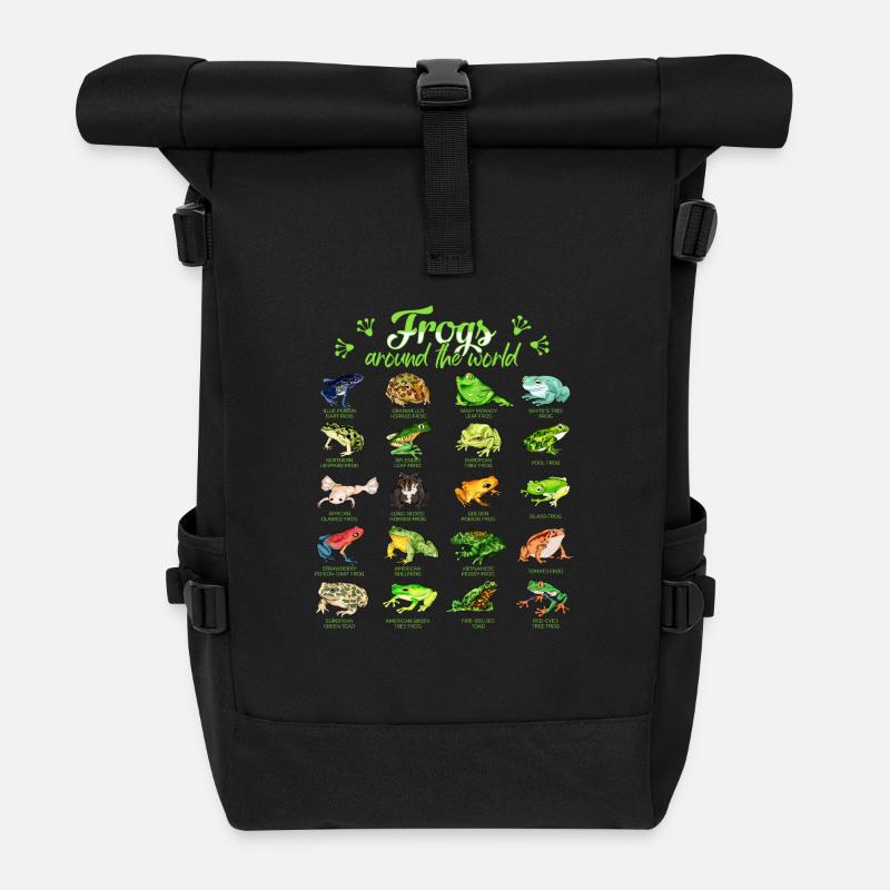 Frösche der Welt - Frosch - Rolltop Rucksack - Schwarz