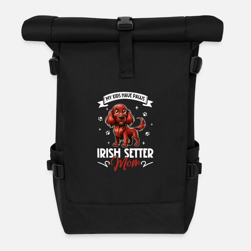 Irish Red Setter Mama - Rolltop Rucksack - Schwarz