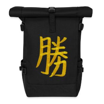 Sieg - Japanisches Schriftzeichen - Rolltop Rucksack - Schwarz - Vorne
