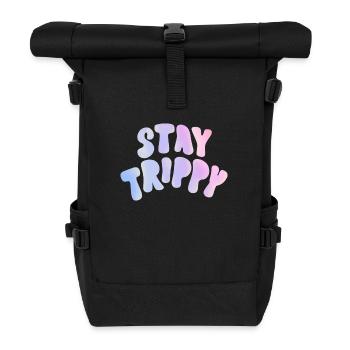 Stay trippy - Rolltop Rucksack - Schwarz - Vorne