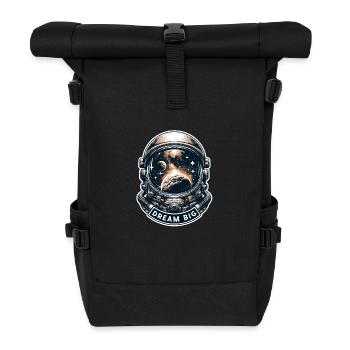 Dream Big - Astronaut Illustration - Rolltop Rucksack - Schwarz - Vorne