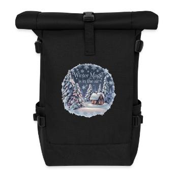 Winter Magic is in the Air – Winterlandschaft - Rolltop Rucksack - Schwarz - Vorne