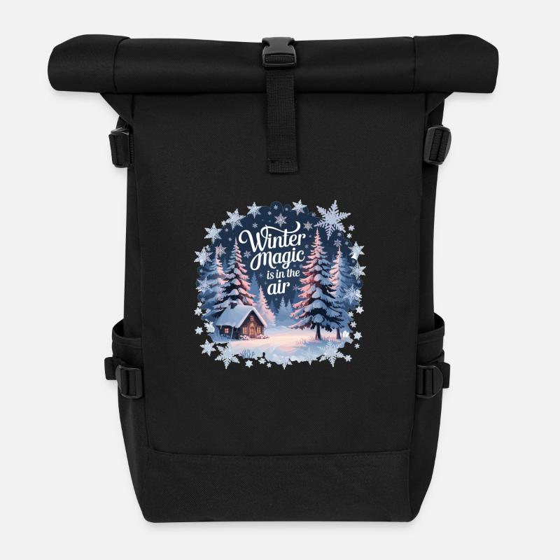 Winter Magic is in the Air – Winter Landscape - Roll Top Backpack - black