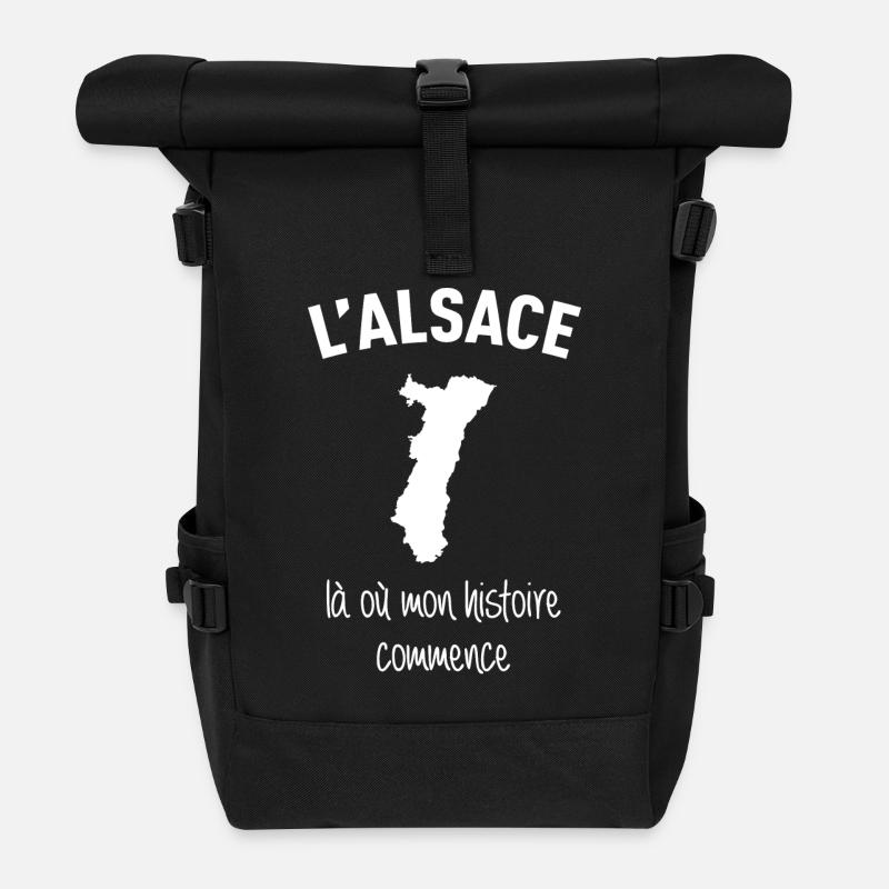 alsace-histoire - Sac à dos roll top - noir