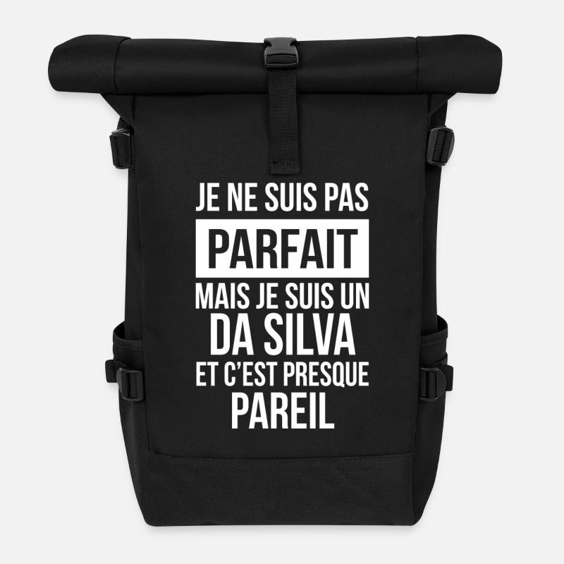 Nom De Famille - DA SILVA - Sac à dos roll top - noir