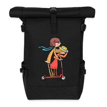 Kinder - Rolltop Rucksack - Schwarz - Vorne