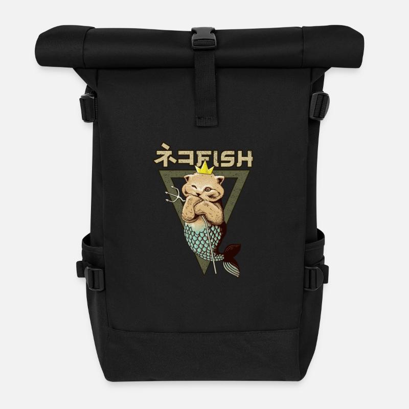 roi poisson-chat - Sac à dos roll top - noir
