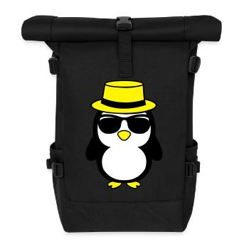 cool_pinguin_02 - Roll Top Backpack - black - Front