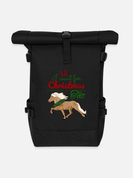 All I want for Christmas is Tölt - Fuchsfalbe - Roll Top Backpack - black
