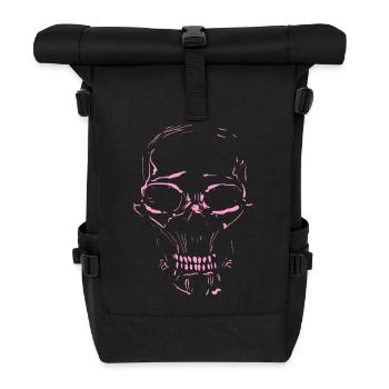 Skull Minimal PINK - Roll Top Backpack - black - Front