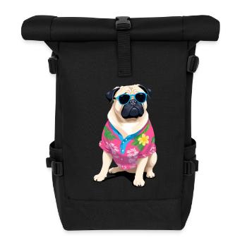 Chill Chihuahua with Beach Vibes - Roll Top Backpack - black - Front