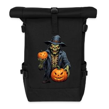 Halloween - Zombie Horror Horror with Pumpkin - Roll Top Backpack - black - Front