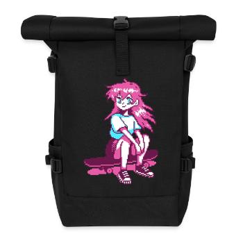 8bit SK8er GRL - Roll Top Backpack - black - Front