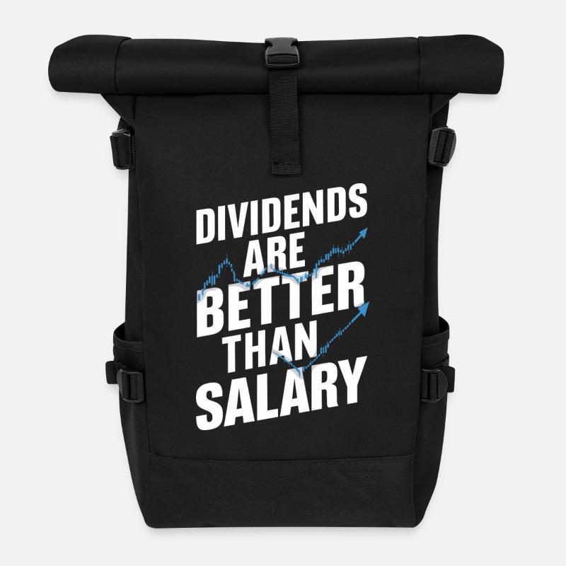 Dividenden statt Gehalt - Rolltop Rucksack - Schwarz