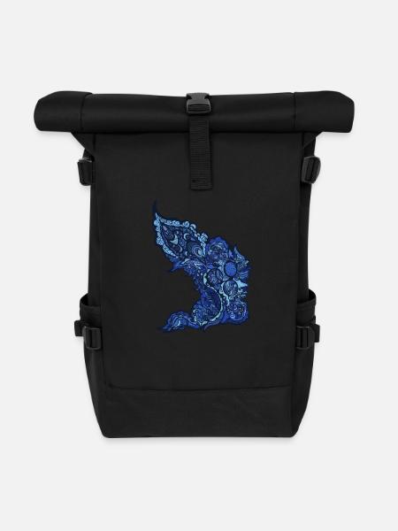 visual feed - Roll Top Backpack - black