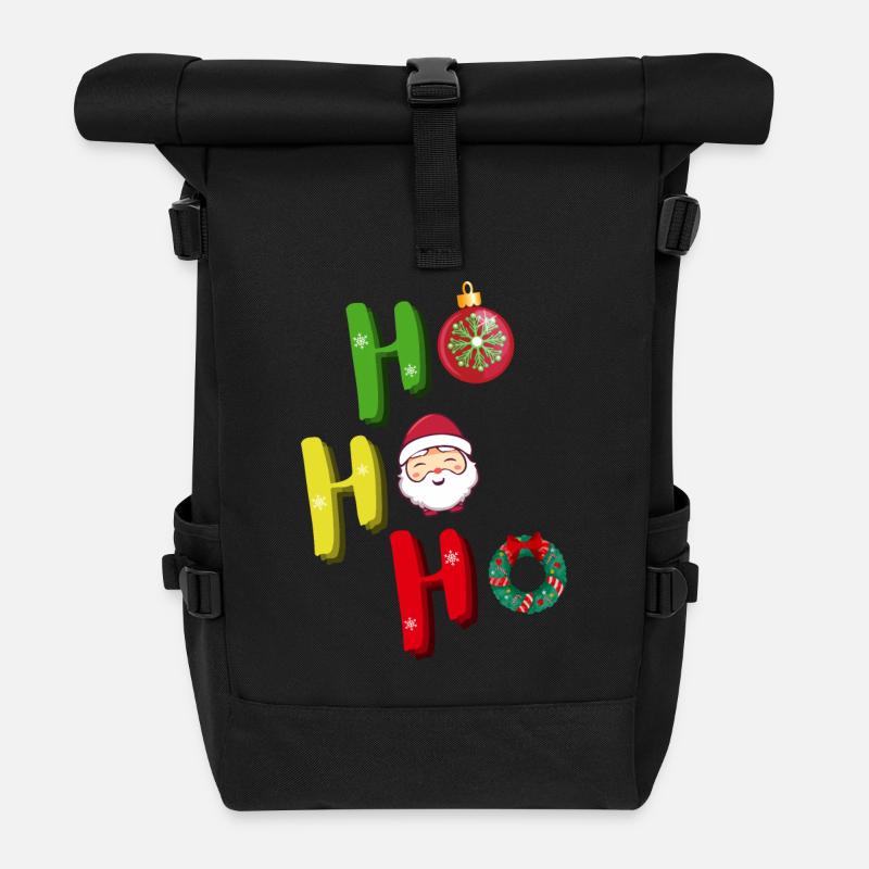 Ho Ho Ho funny Santa claus - Rolltop Rucksack - Schwarz