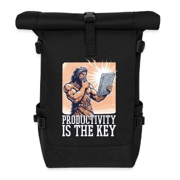 Productivity Key Caveman Gift - Roll Top Backpack - black - Front