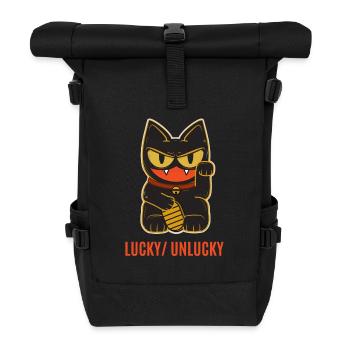 Chat chanceux et malchanceux - Sac à dos roll top - noir - Devant