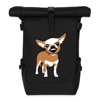 Chihuahua Little Dog Nasty Crunch Annoying Anger - Roll Top Backpack - black - Front