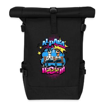 High Spirits - Alpacas in Chill Mode 3 - Roll Top Backpack - black - Front