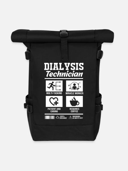 Dialyse-Techniker - Rolltop Rucksack - Schwarz