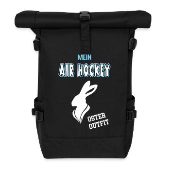 Air Hockey Oster Outfit Ostern Air Hockeyspieler - Rolltop Rucksack - Schwarz - Vorne