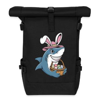 Cool Easter Shark - Rolltop Rucksack - Schwarz - Vorne