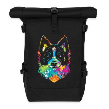 Border Collie - Rolltop Rucksack - Schwarz - Vorne