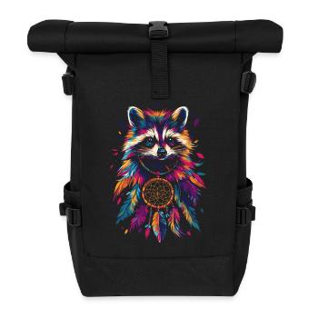 Raccoon Dream Catcher - Roll Top Backpack - black - Front