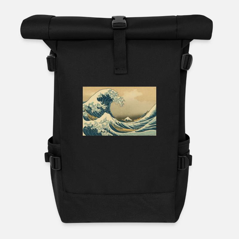 Welle - Rolltop Rucksack - Schwarz