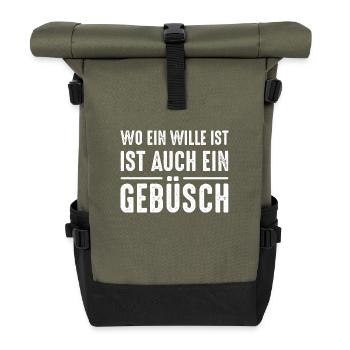 wo ein Wille ist Gebüsch Park Sex one night stand - Rolltop Rucksack - Olive/Schwarz - Vorne