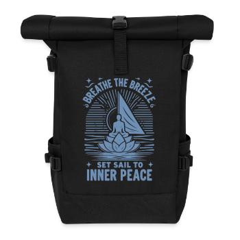 Segeln Yoga Durchatmen The Breeze Inner Peace - Rolltop Rucksack - Schwarz - Vorne