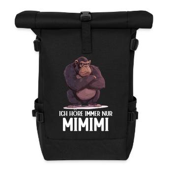 Gorilla Monkey Monkey Gorillas I Hear Mimimi - Roll Top Backpack - black - Front