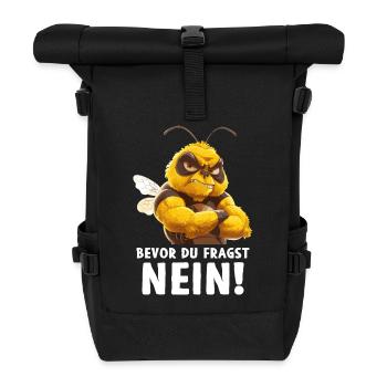 Biene Bienen Honigbienen Bevor du fragst Nein - Rolltop Rucksack - Schwarz - Vorne