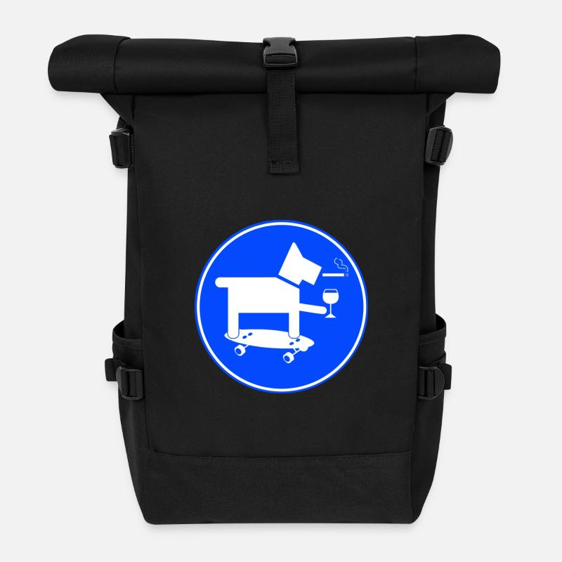 Skateboard-Hund - Rolltop Rucksack - Schwarz