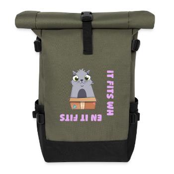 Ça va quand ça va - Sac à dos roll top - olive/noir - Devant