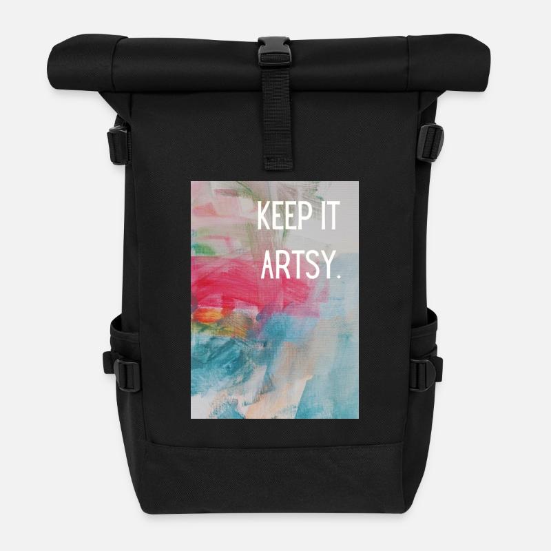 Keep it artsy.  - Rolltop Rucksack - Schwarz
