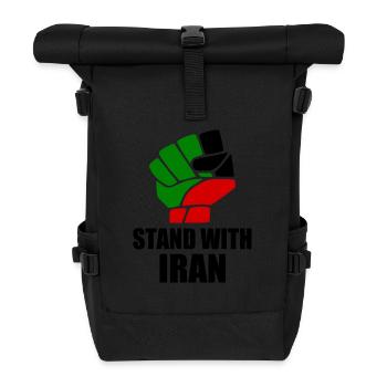 Stand with iran - Roll Top Backpack - black - Front