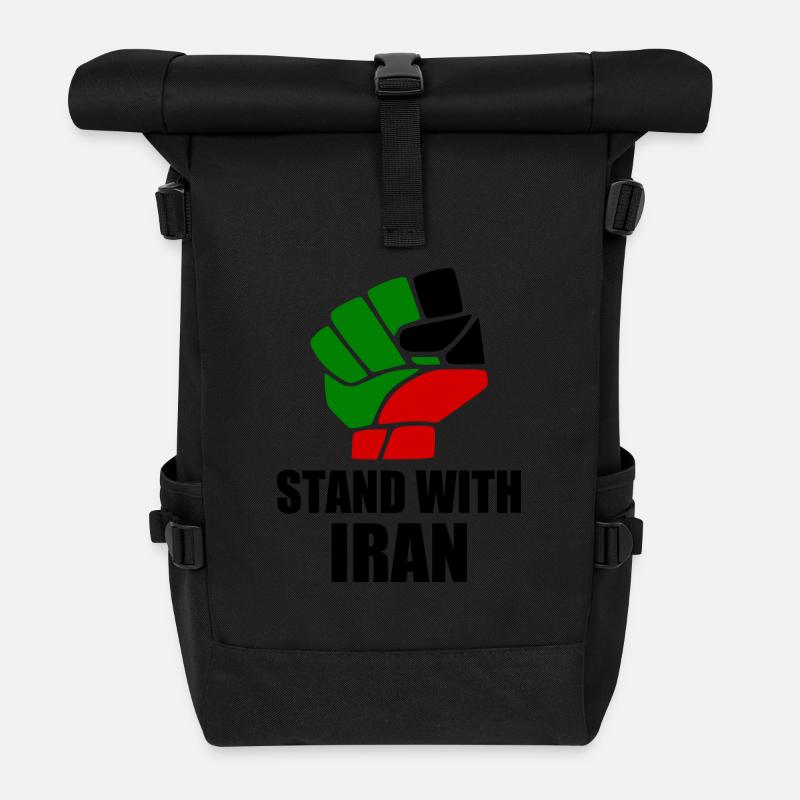 Stand with iran - Rolltop Rucksack - Schwarz