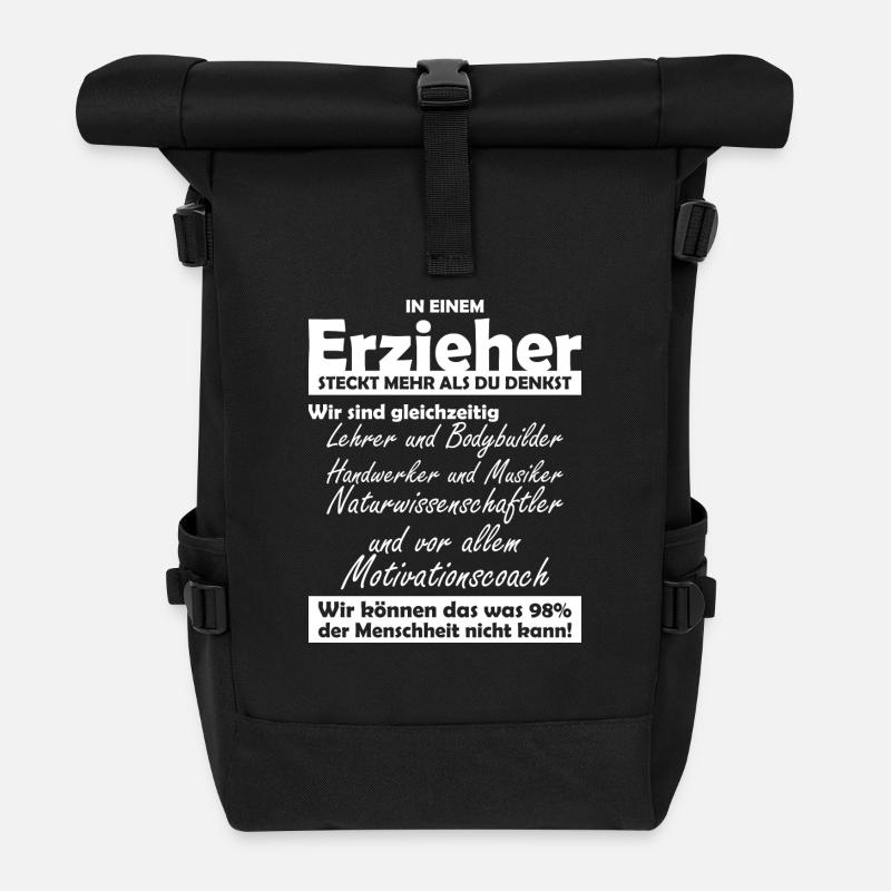 Erzieher - Rolltop Rucksack - Schwarz
